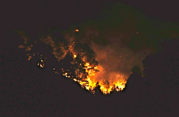 El incendio forestal que afecta desde la noche del viernes a la isla de La Palma sigue activo y sin control, aunque los técnicos tienen 