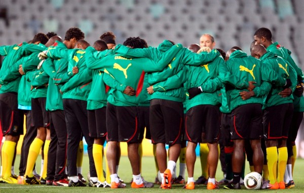 Los jugadores de la selección de Camerún.