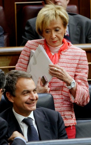 El presidente del Gobierno, José Luis Rodríguez Zapatero y la vicepresidenta primera, María Teresa Fernández de la Vega.