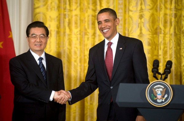 El presidente de los EEUU Barack Obama (d) y el presidente chino Hu Jintao.