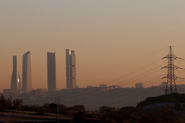 Vista de la contaminación de Madrid a primeras horas de la mañana.