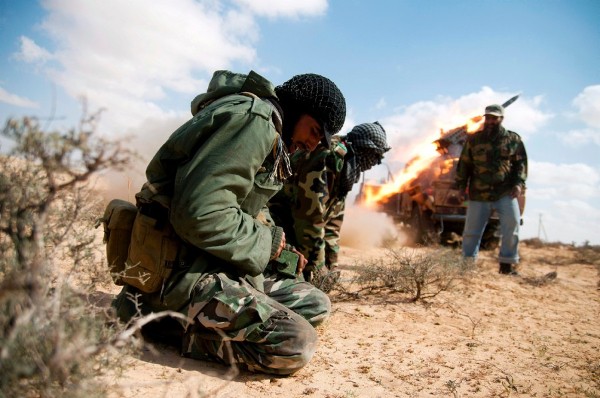 Milicianos rebeldes libios.
