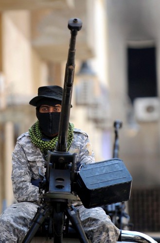 Un rebelde libio armado.