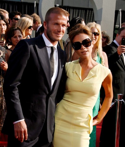 David Beckham y su esposa Victoria.