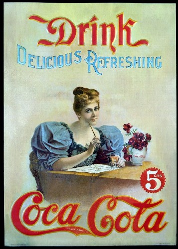 Imagen cedida por la compañía Coca Cola de México de un cartel publicitario antiguo.