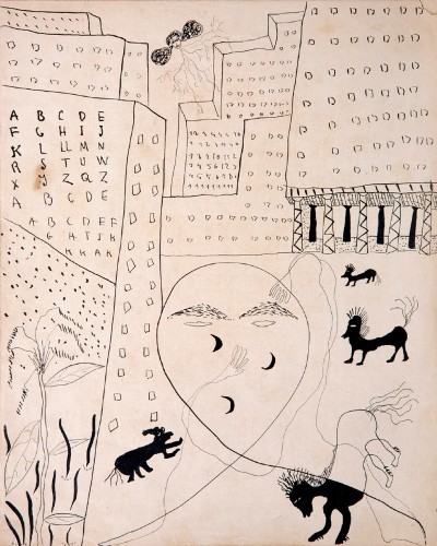 Fotografía facilitada por el departamento de Arte Moderno Contemporáneo, del dibujo de Federico García Lorca que apareció en la primera edición en habla hispana de 