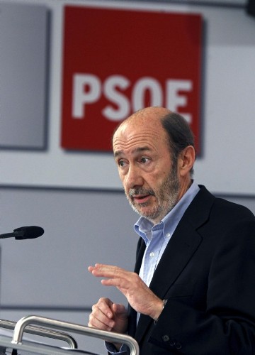 Fotografía facilitada por el PSOE del vicepresidente primero del Gobierno, Alfredo Pérez Rubalcaba.
