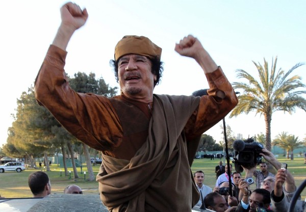 Muamar el Gadafi durante un acto en Bengasi.