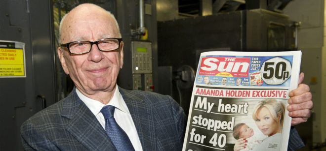 Fotografía cedida por News International en la que aparece el propietario de News Corporation, Rupert Murdoch.