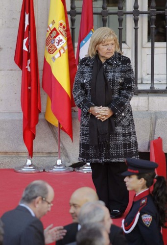 Ángeles Pedraza, de la Asociación de Víctimas del terrorismo (AVT), durante el homenaje a las víctimas del 11-M.