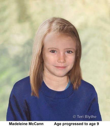 Una imagen muestra cómo sería la niña Madeleine McCann, de 9 años, desaparecida en el Algarve portugués hace casi cinco.