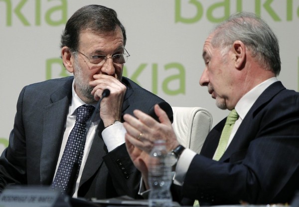 El presidente del Gobierno, Mariano Rajoy, y el presidente de Bankia, Rodrigo Rato.