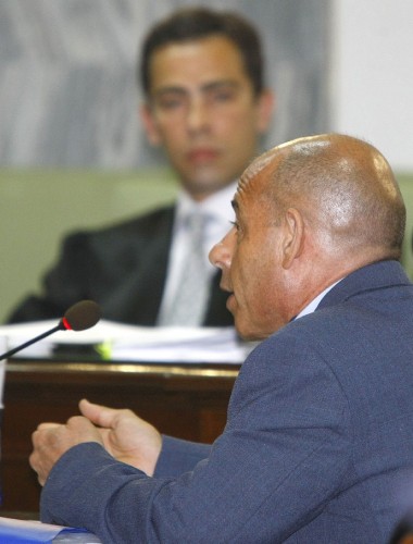 Fernando Torres Baena, acusado del caso Kárate, durante la jornada de hoy del juicio.