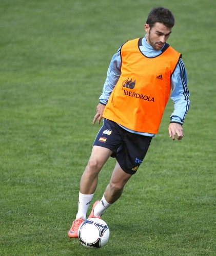 El delantero de la selección española de fútbol Adrián López.