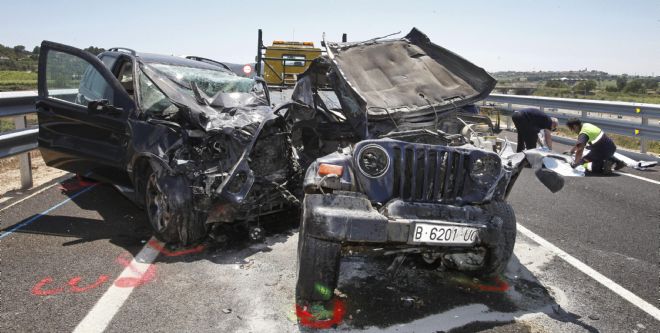 Imagen de archivo de un accidente de tráfico ocurrido en el Penedés. .