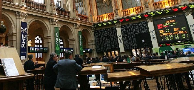 interior de la Bolsa de Madrid.