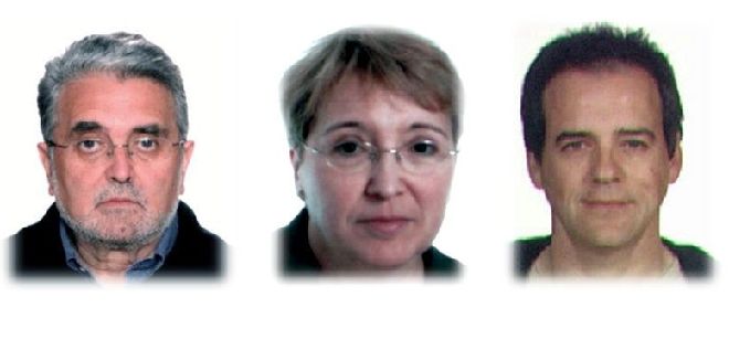 Fotografías facilitadas por el Ministerio del Interior de los tres miembros de los GRAPO José Antonio Ramón Teijelo, Manuela Ontanilla Galán y Vicente Sarasa Cecilio (i-d).