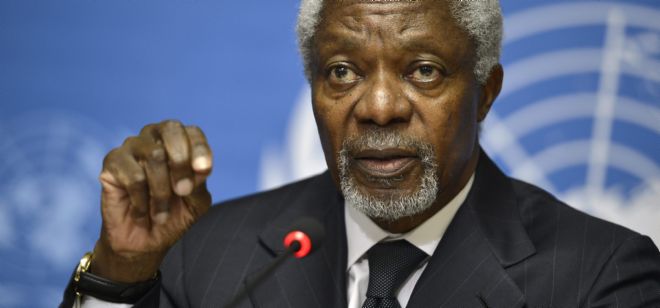 El enviado especial internacional de la ONU y la Liga Árabe, Kofi Annan.