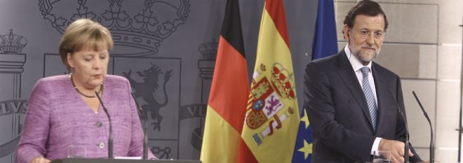 Rajoy y Merkel en La Moncloa. 