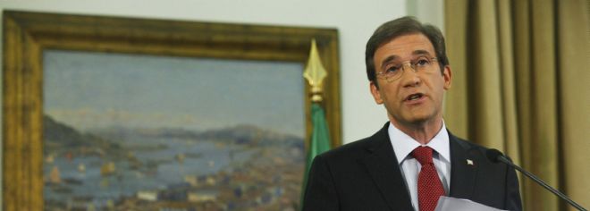 El primer ministro portugués, Pedro Passos Coelho, ofrece una rueda de prensa en la que anunció nuevas medidas de austeridad.