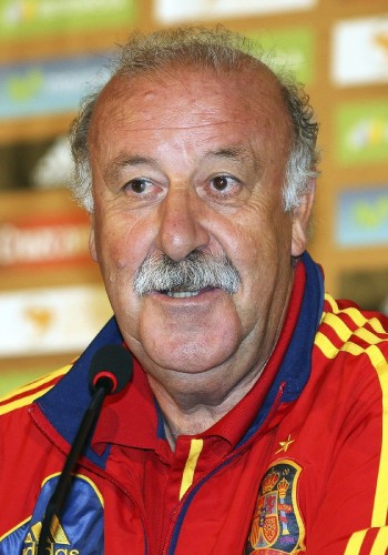 El entrenador de la selección española de fútbol, Vicente del Bosque, respondió hoy a una pregunta en la rueda de prensa celebrada en Tiflis.