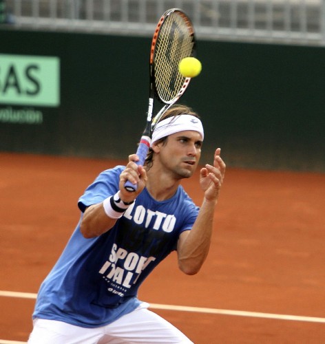 El tenista del equipo español David Ferrer.