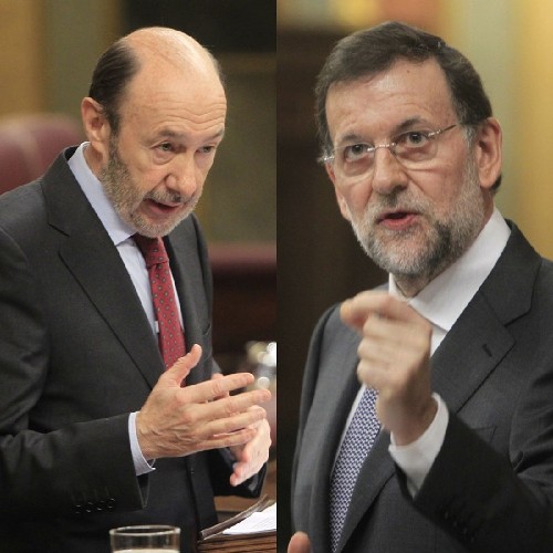 Rubalcaba y Mariano Rajoy.