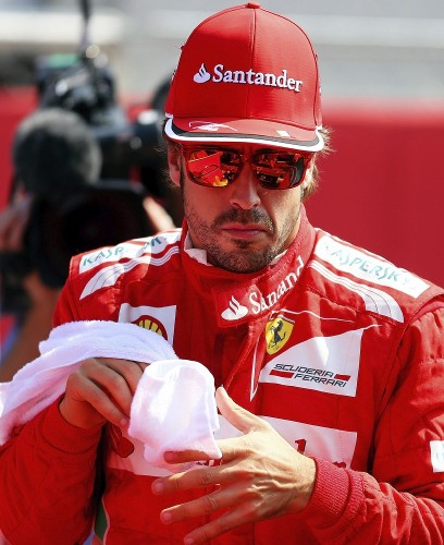 El piloto español Fernando Alonso, de Ferrari, durante el Gran Premio de Italia.
