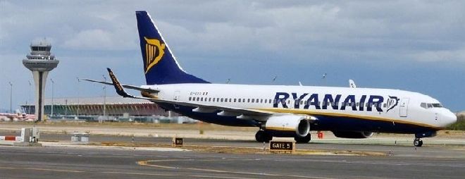 Una aeronave de Ryanair en Barajas.
