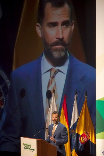 El príncipe de Asturias durante su intervención en los actos centrales del Día Internacional del Turismo.