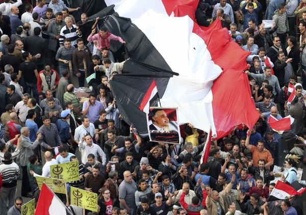 Anterior protesta en la plaza Tahrir.