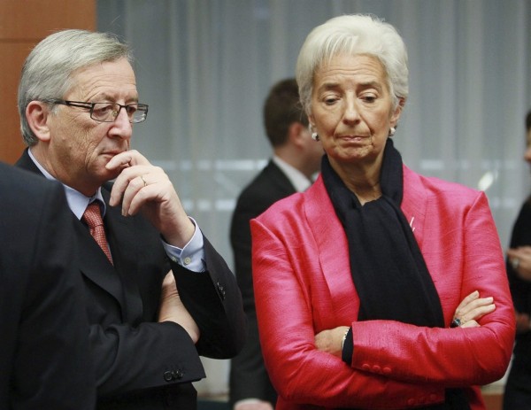 Jean-Claude Juncker con Christine Lagarde.
