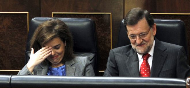 El presidente y la vicepresidenta del Gobierno, Mariano Rajoy y Soraya Sáenz de Santamaría.
