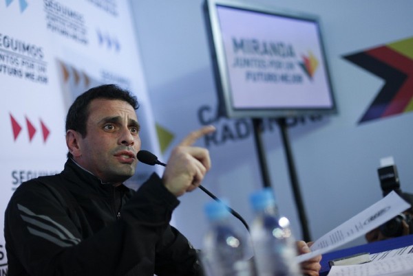 El líder de la oposición venezolana y actual gobernador del estado Miranda, Henrique Capriles.