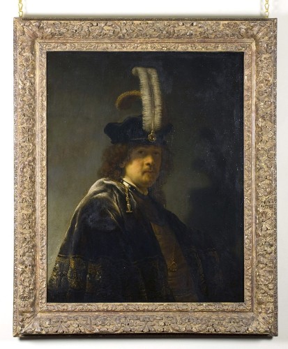 Un autorretrato del pintor holandés Rembrandt.