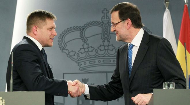 El presidente del Gobierno y el primer ministro de la República Eslovaca.