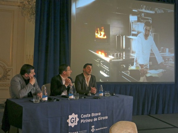 Los hermanos Josep, Joan y Jordi Roca, durante la presentación de 