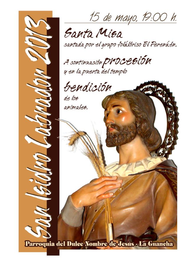 Cartel anunciador de la festividad de San Isidro en La Guancha.