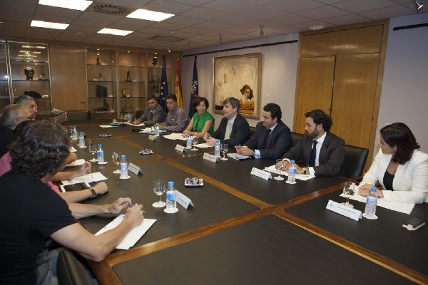 Un instante de la reunión celebrada en la sede del Consejo Superior de Deportes en Madrid.