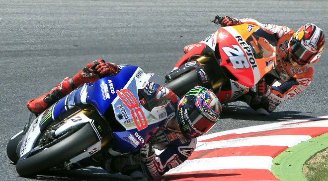 Los españoles de MotoGP Jorge Lorenzo y Dani Pedrosa.