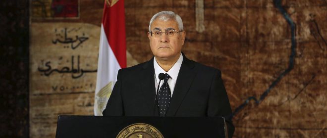 El presidente interino egipcio, Adli Mansur.
