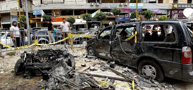 El aparcamiento donde explosionó un coche bomba hace unos días en el sur de Beirut (Líbano).