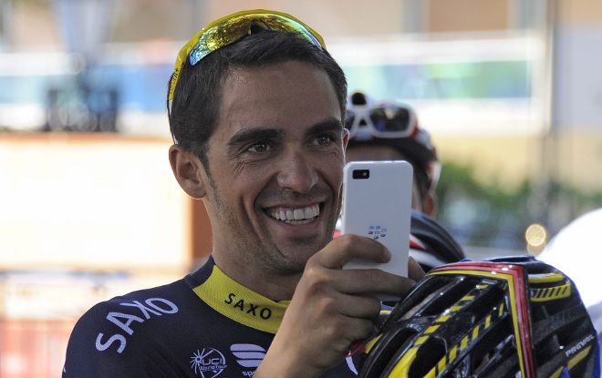 El ciclista español Alberto Contador, del equipo Saxo-Tinkoff.
