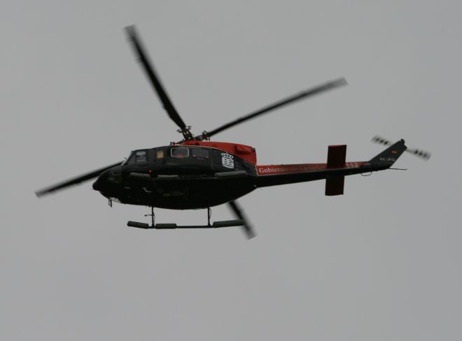 Helicóptero del Grupo de Emergencias y Salvamento (GES) del Gobierno canario.