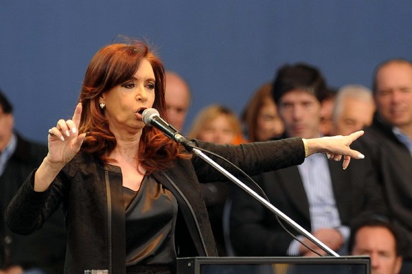 Cristina Fernández, durante un acto de campaña en La Matanza.