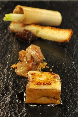 Composición con foie-gras.