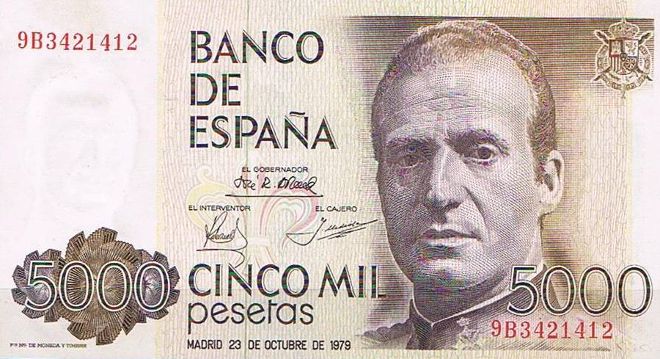 Billete de 5.000 pesetas.