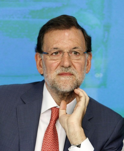 El jefe del Gobierno y líder del PP, Mariano Rajoy, al inicio esta mañana de la reunión del Comité Ejecutivo Nacional de la formación.
