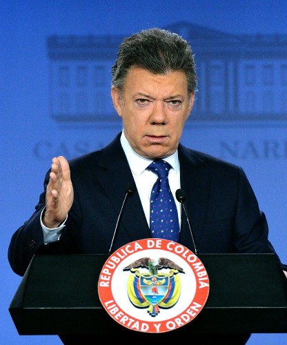 Fotografía cedida por la presidencia de Colombia del mandatario Juan Manuel Santos.