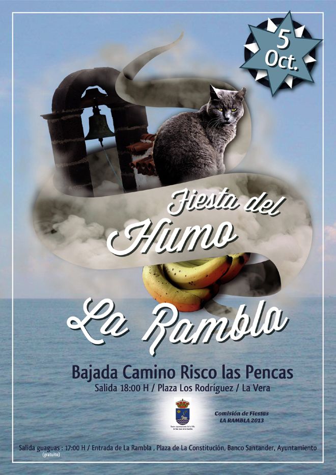 Cartel de la Fiesta del Humo, en San Juan de la Rambla.
